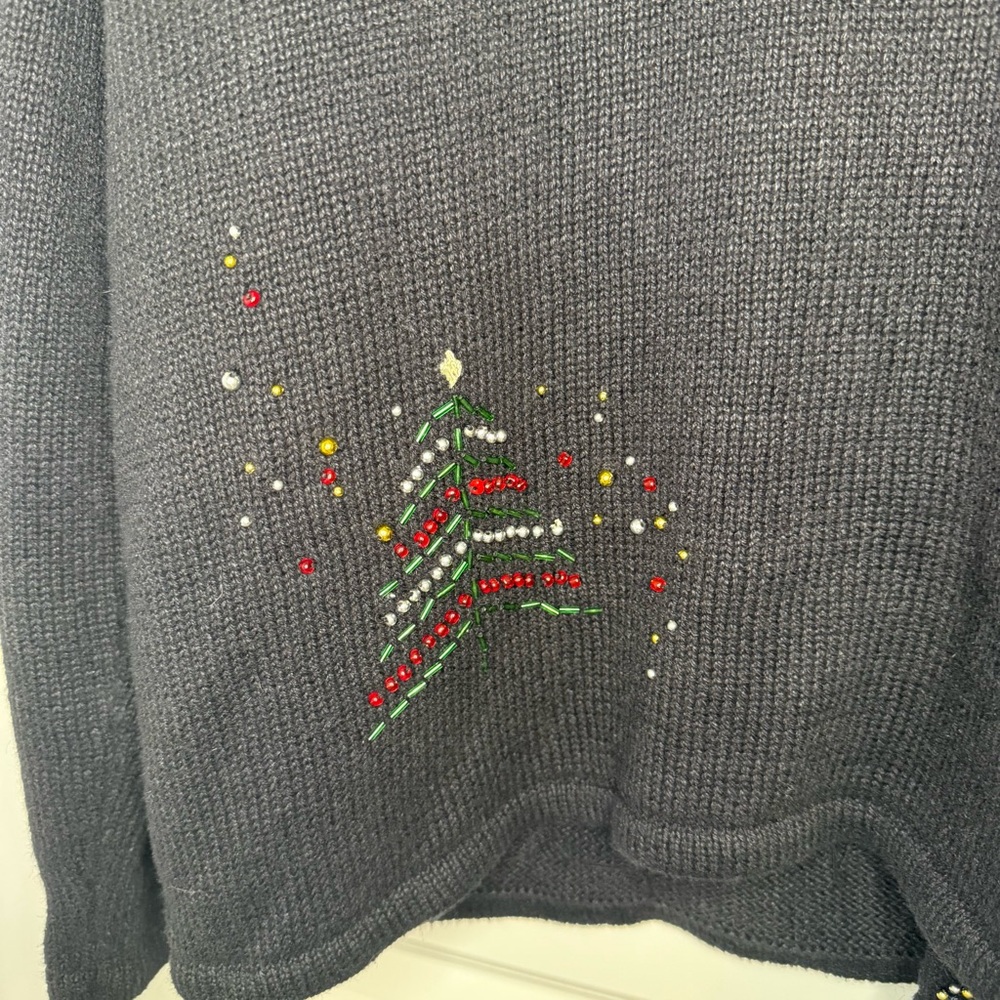 Studio Joy Christmas Cardigan Sweater Women's Size Large Vintage Hand Grandma - Picture 7 of 7